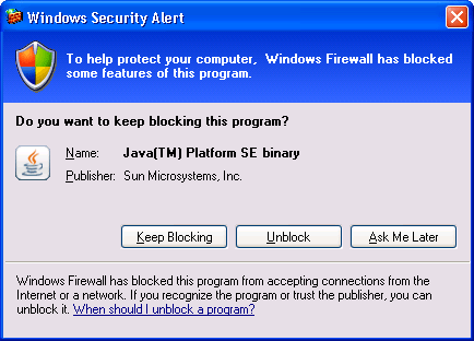 If you see a firewall alert click Unblock or Allow